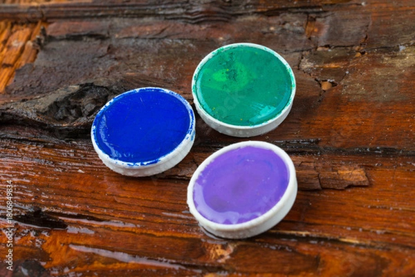 Obraz Wasserfarben auf Holzuntergrund