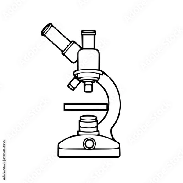 Obraz Health & Medical – Thick Outline BW – microscope rounded