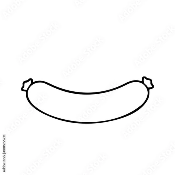 Obraz Food & Kitchen – Thick Outline BW – sausage sharp