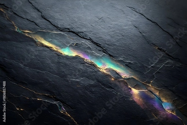 Obraz Granitoberfläche mit leuchtendem Riss