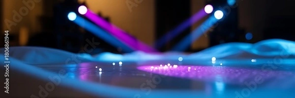 Obraz Illustration of stage with fog and spotlights creating a vibrant atmosphere