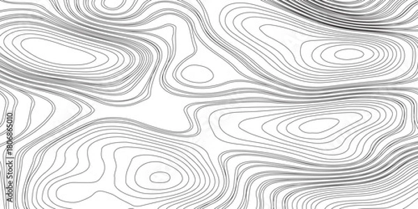 Fototapeta Topographic map patterns, topography line map. Vintage outdoors style.the black on white contours vector topography.