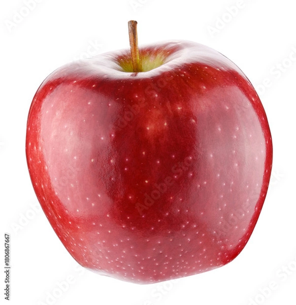 Fototapeta Fresh red apple isolated on a transparent background. Full depth of field. PNG.