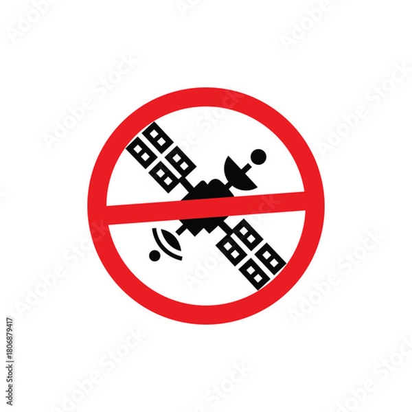 Obraz No satellite signal sign, indicating a lack of connectivity or communication