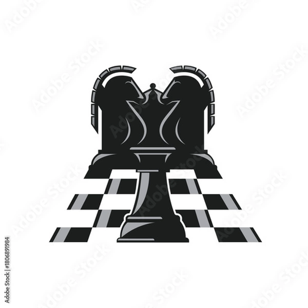 Obraz chess element logo vector design template