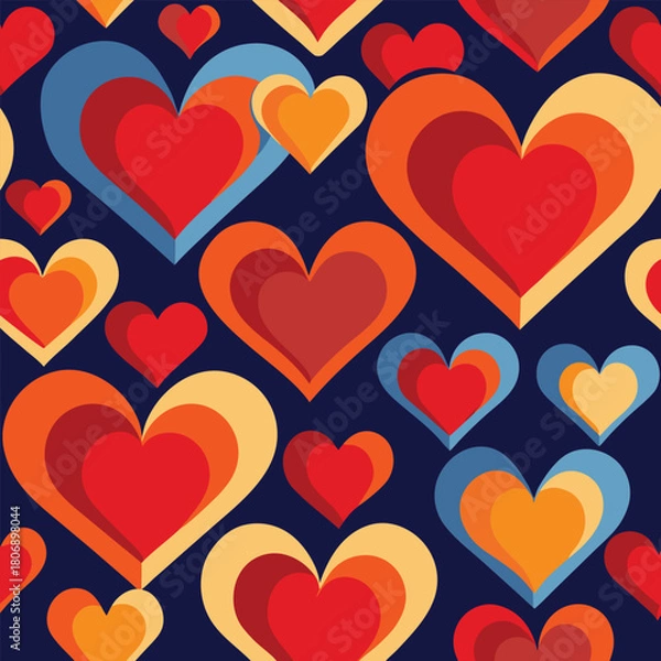 Obraz Colorful Heart Pattern Background