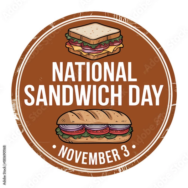 Fototapeta Celebrate national sandwich day with delicious sandwiches on november 3rd