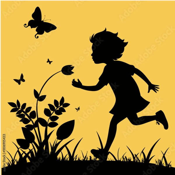 Obraz boy and butterfly