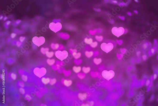 Fototapeta Abstract beautiful blurred pink colored of swirling heart shaped bokeh from ornamental lights flickering in the park. Background for Valentine’s day or Love or Romance concept.