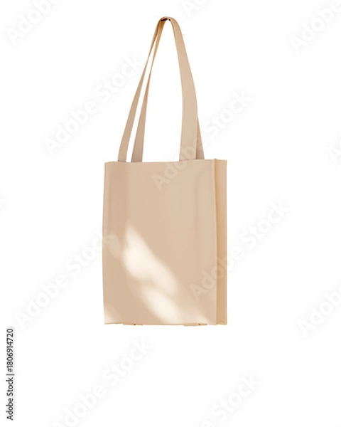 Fototapeta Beige tote bag isolated 3D render