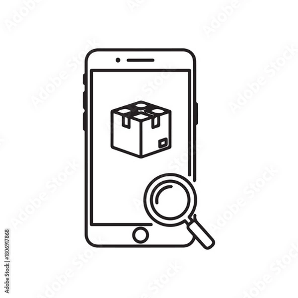 Obraz mobile phone with lock icon