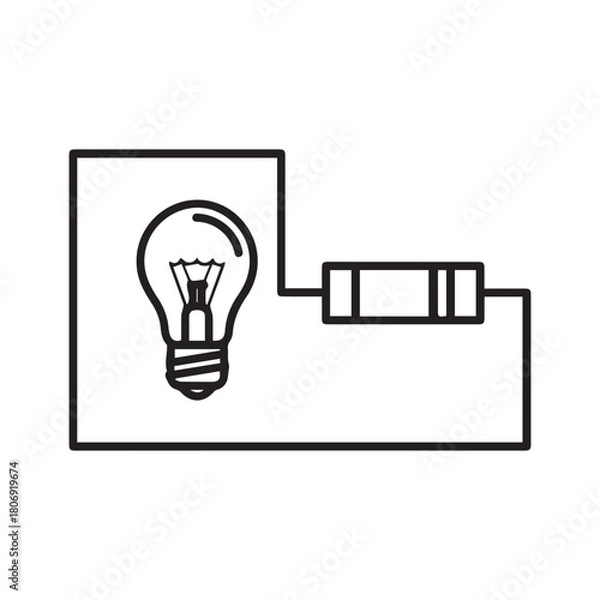 Obraz light bulb icon on white