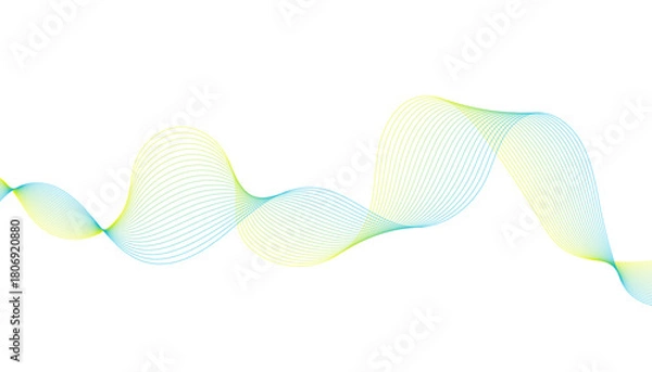 Obraz overlapping, two-tone floating band. wavy thread motif in cool and warm colors.