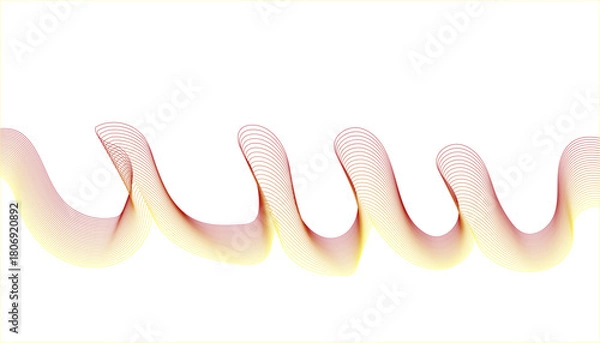 Fototapeta continuous coiled or spring-like pattern, dynamic, floating warm-toned coil.