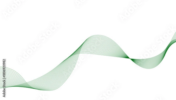 Fototapeta Modern, aesthetic line art, eco-friendly waveform illustration,