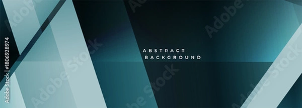 Obraz Blue modern abstract wide banner with geometric shapes. Dark blue abstract background. Vector illustration