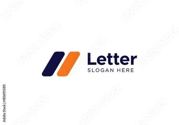 Fototapeta Minimalist Business Logo with Diagonal Parallelograms and Bold Typography