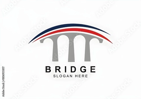 Fototapeta Modern Bridge Logo with Flowing Lines and Bold Typography