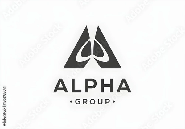 Fototapeta Alpha Group Logo – Triangular Emblem with Abstract Wings