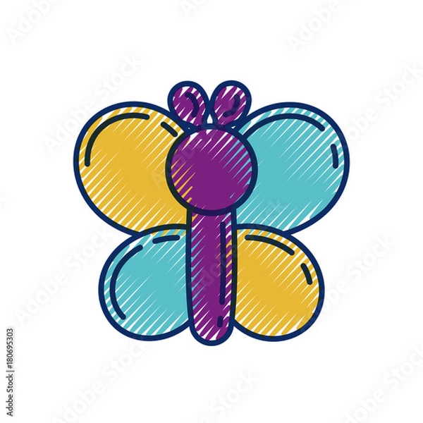 Obraz funny inflatable shaped balloons butterfly animal vector illustration