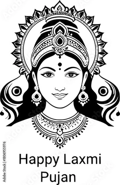 Obraz Indian goddess Lakshmi divine illustration