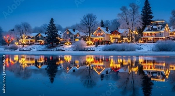 Fototapeta night view of the old town of gdansk poland