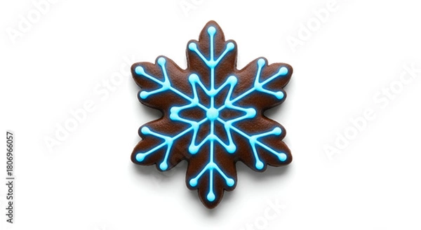 Obraz Neon Blue Snowflake Cookie Decoration png

