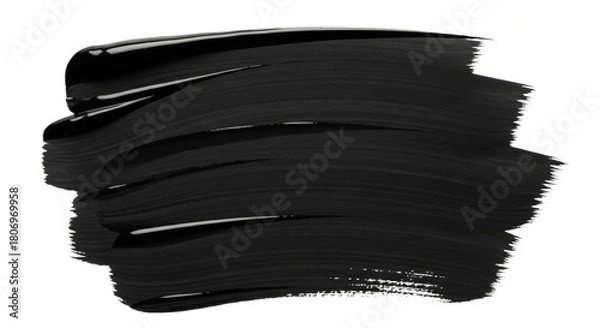 Obraz Bold black paint stroke on white background