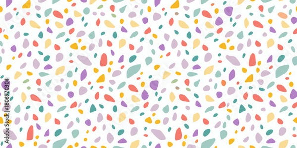 Obraz Colorful abstract terrazzo pattern with irregular shapes on white background