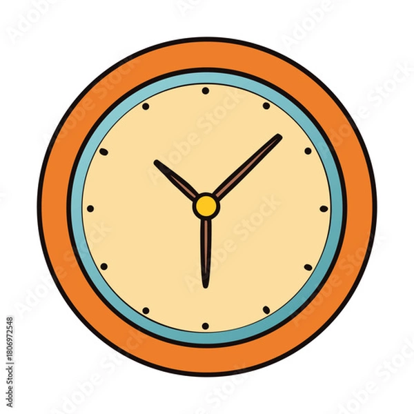 Fototapeta A simple wall clock with clean numbers and bold hands, marking time with calm precision. Its round frame and steady ticking add a touch of order and clarity to any space