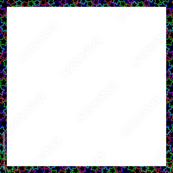 Obraz Colorful Neon Star Border Frame Template