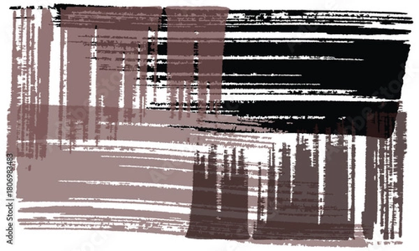 Obraz Abstract vector texture with rough, overlapping brown and black brushstrokes. Grunge painterly effect. Ideal for fashion, abstract art, or creative design.