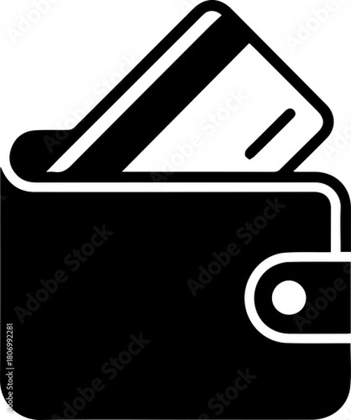 Fototapeta Minimal Wallet with Credit Card Illustration for Banking Finance Payment and E commerce Design