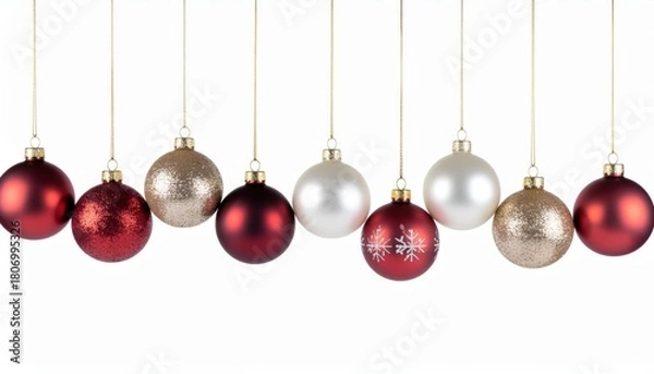 Fototapeta Festive christmas ornaments display indoor space high-quality product photography minimalist environment close-up perspective holiday decoration ideas