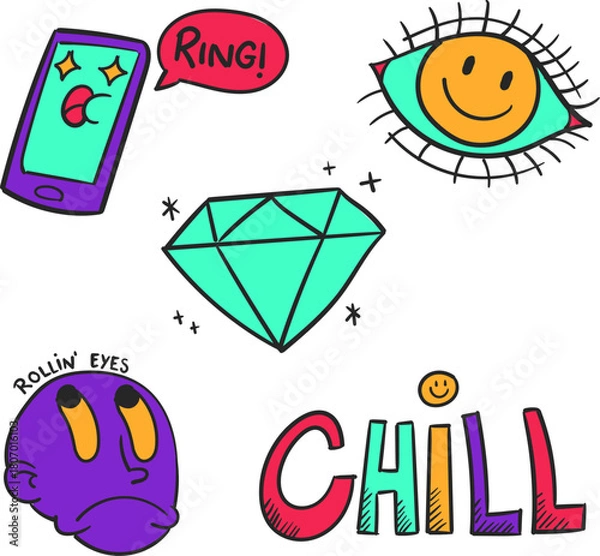 Obraz vector illustration of a set of funny cartoon characters