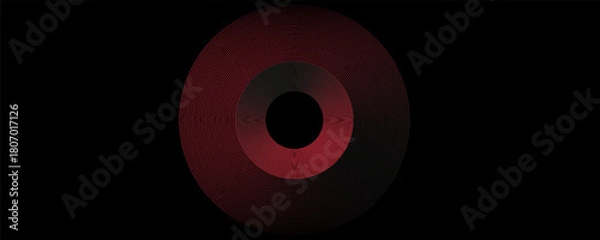 Obraz Abstract grey and red circle line vector on dark background. Modern simple overlap circle lines texture creative design. vector Eps10
