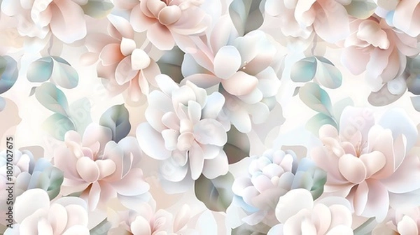 Obraz Elegant Floral Pattern with Soft Pastel Colors for Modern Decor and Design Inspiration