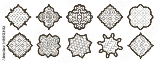 Obraz Islamic frame shapes set Ramadan window with ornamental