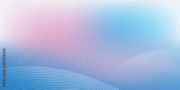 Fototapeta Abstract blue gradient background with shining lines waves. Minimalist background for banner, poster, cover, brochure, flyer, website.VICTOR.EPS10