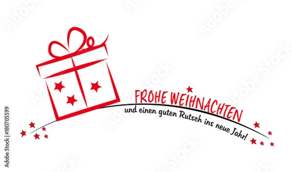 Obraz weihnachtsgruss mit geschenk