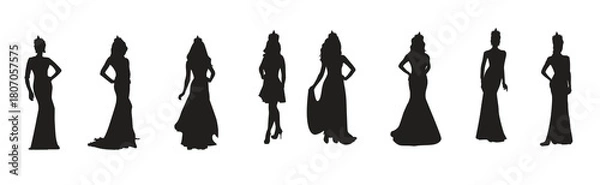 Obraz pageant silhouette vector.