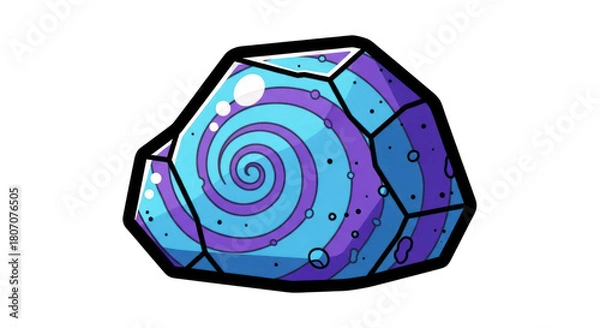 Obraz Cartoon Rock with Swirl Pattern