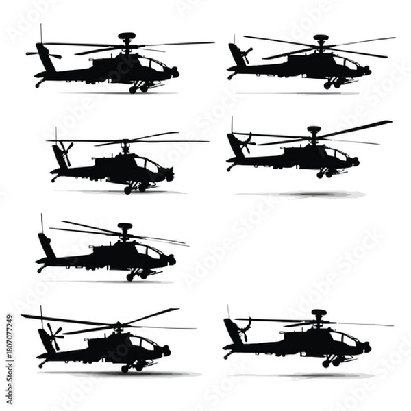 Obraz helicopter silhouettes collection