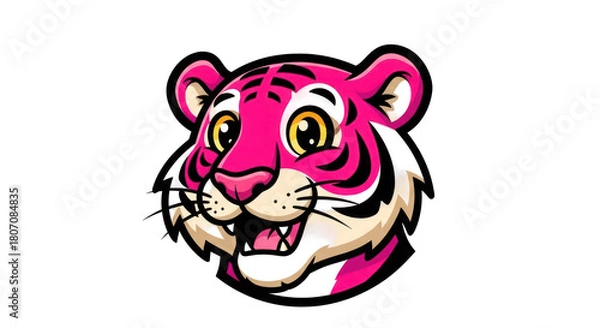 Obraz Pink Tiger Face Illustration