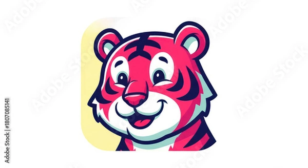 Obraz Cartoon Tiger Head Illustration