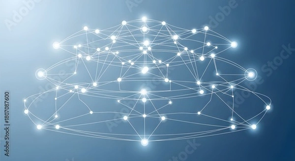 Fototapeta Neural network forming cloud communication concept