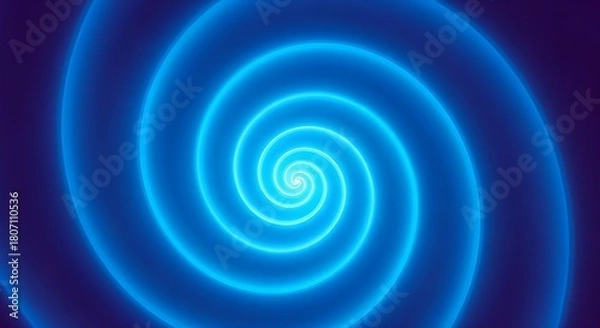 Obraz Vibrant blue neon spiral vortex abstract background