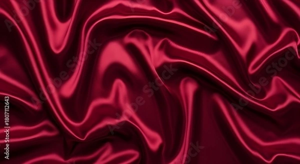 Obraz Rich deep red silk fabric with elegant folds and shine