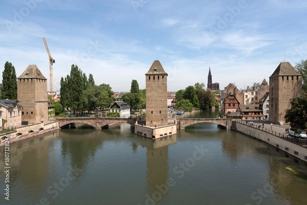 Fototapeta Strasbourg, France, on a cloudy summer day