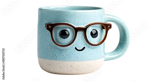 Fototapeta ceramic cup with glasses